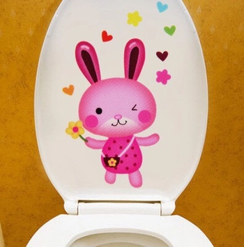 Dán toilet thỏ hồng