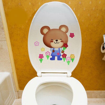 Dán toilet gấu nâu