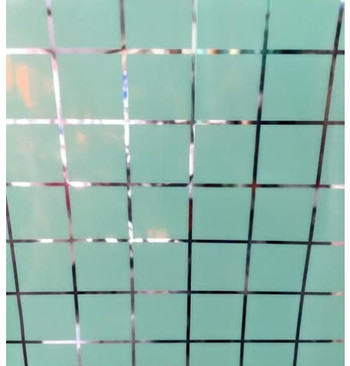 Decal cuộn kính mờ ô vuông xanh khổ 1m