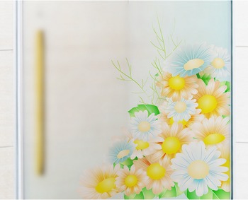 Chrysantheme-Milchglas-Aufkleber