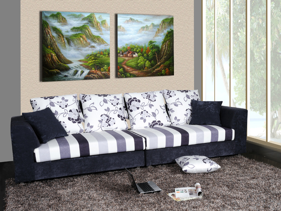 Tranh treo tường mây và núi 3