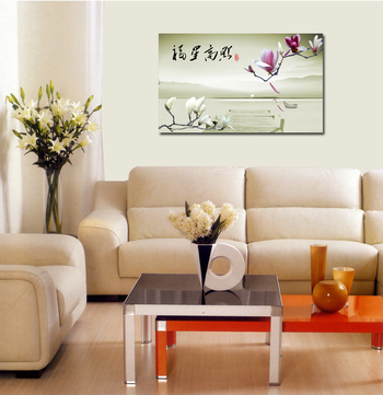 Tranh dán tường thư pháp cành hoa nghệ thuật
