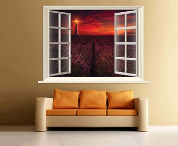 Fensterbild Lavendelfeld 2