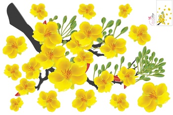 Decal mai vàng đón lộc đầu năm 6