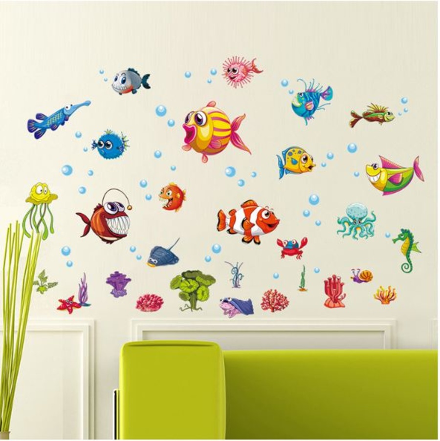 Decal đàn cá sắc màu 4