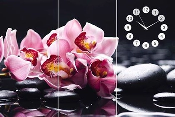 Malerei der lila Orchideenuhr 2