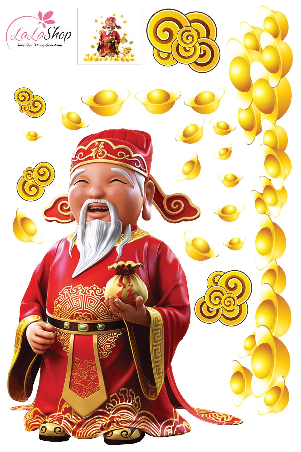 Combo Decal Trang Trí Tết Xuân An Khang Phú Quý