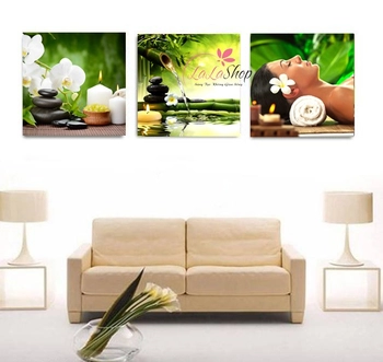 Tranh treo tường spa hoa lan trắng 5