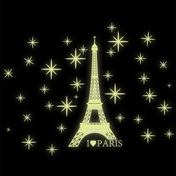 Sticker dán tường Paris dạ quang nhỏ