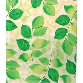 Octki Green Leaf Frosted Glass Scroll Sticker (078)