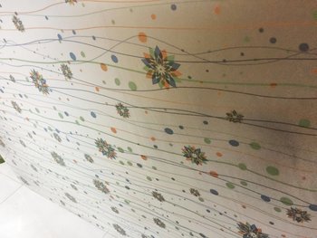 Giấy decal cuộn kính mờ hoa ngũ sắc khổ 0.9m