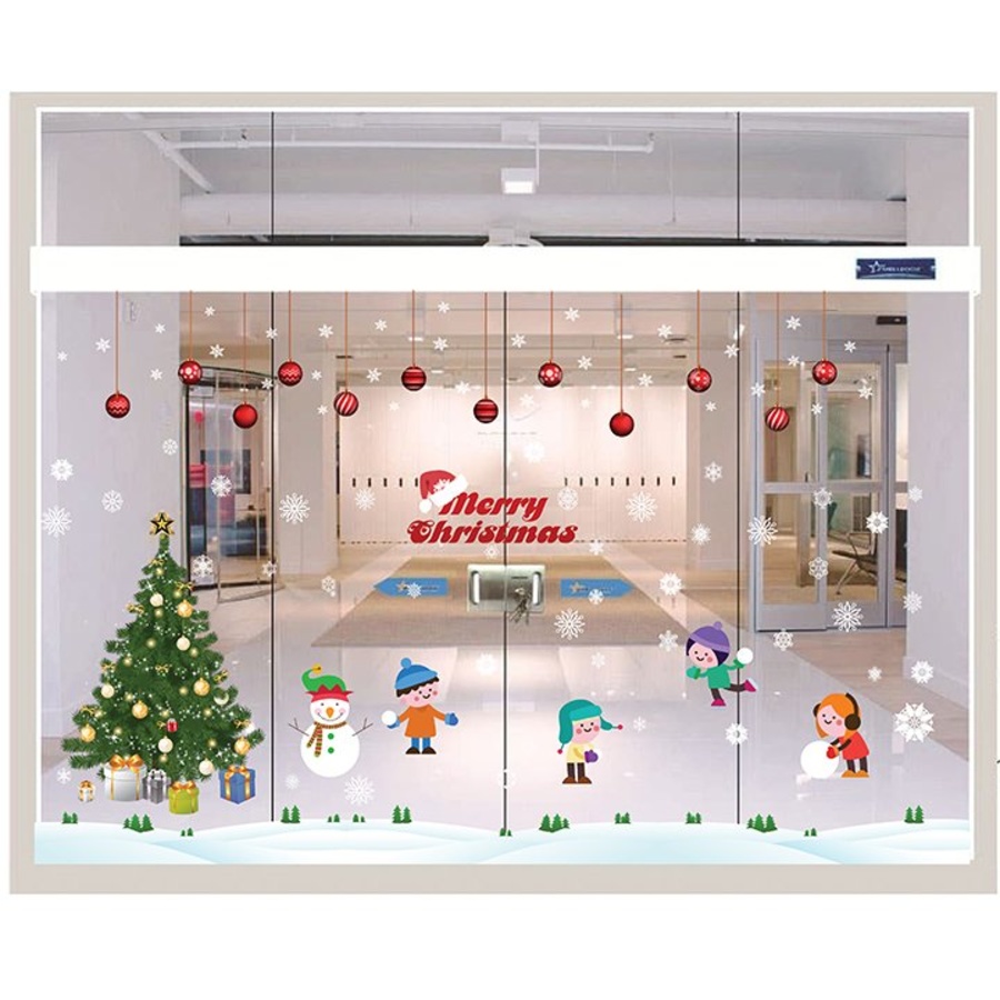 Decal trang trí noel combo giáng sinh vui vẻ