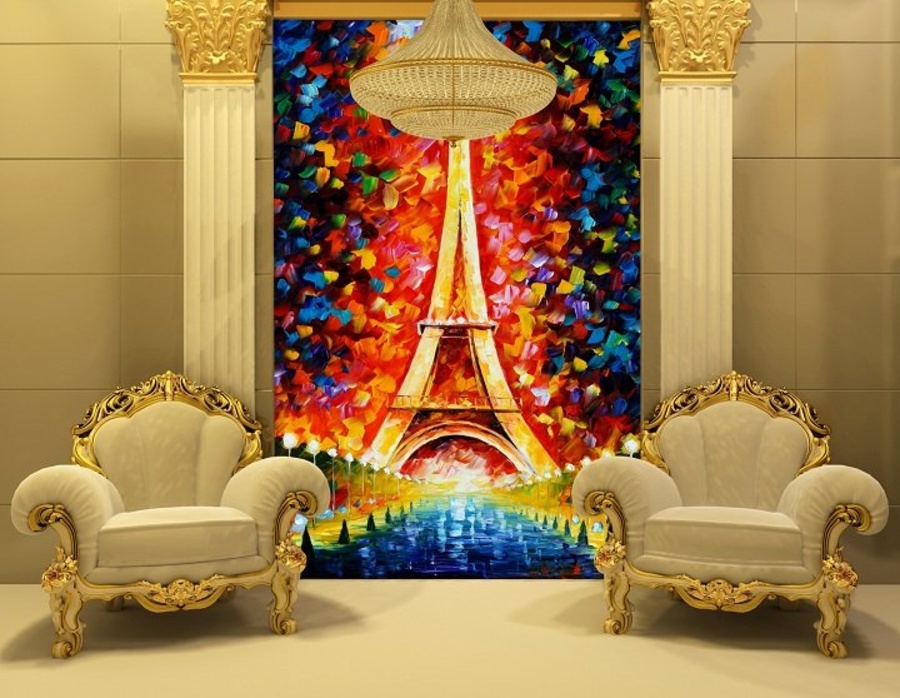 Tranh dán tường Paris hoa lệ