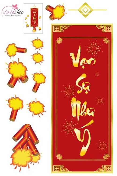 Combo Decal Trang Trí Tết Xuân Bính Ngọ 2026 Vạn Sự Như Ý