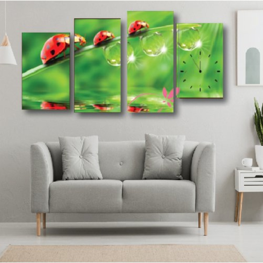 Tranh đồng hồ con bọ cách điệu