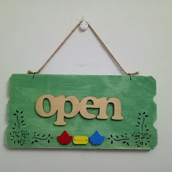 Bảng treo open họa tiết lá