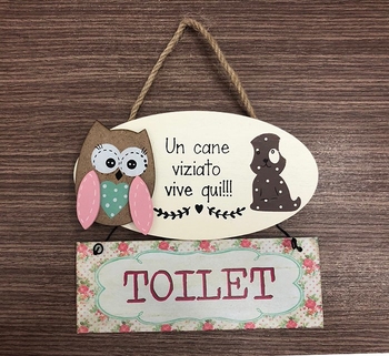 Bảng treo cú mèo toilet 3