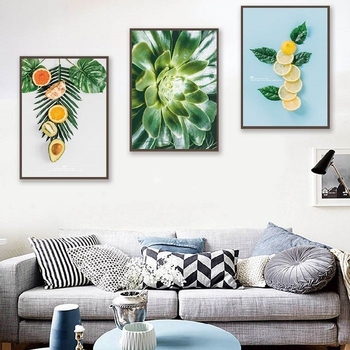 Wandbild mit tropischen Sommerfrüchten