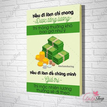 Tranh văn phòng nếu đi làm chỉ mong được tăng lương