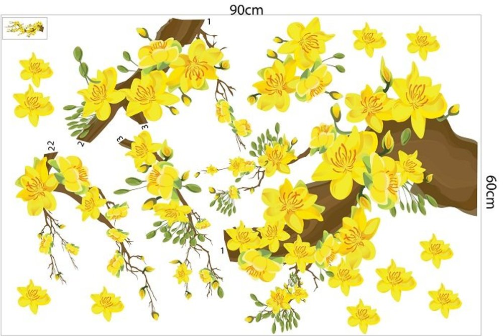 Combo Decal Trang Trí Tết Lân Vàng Đón Tài Lộc 2025