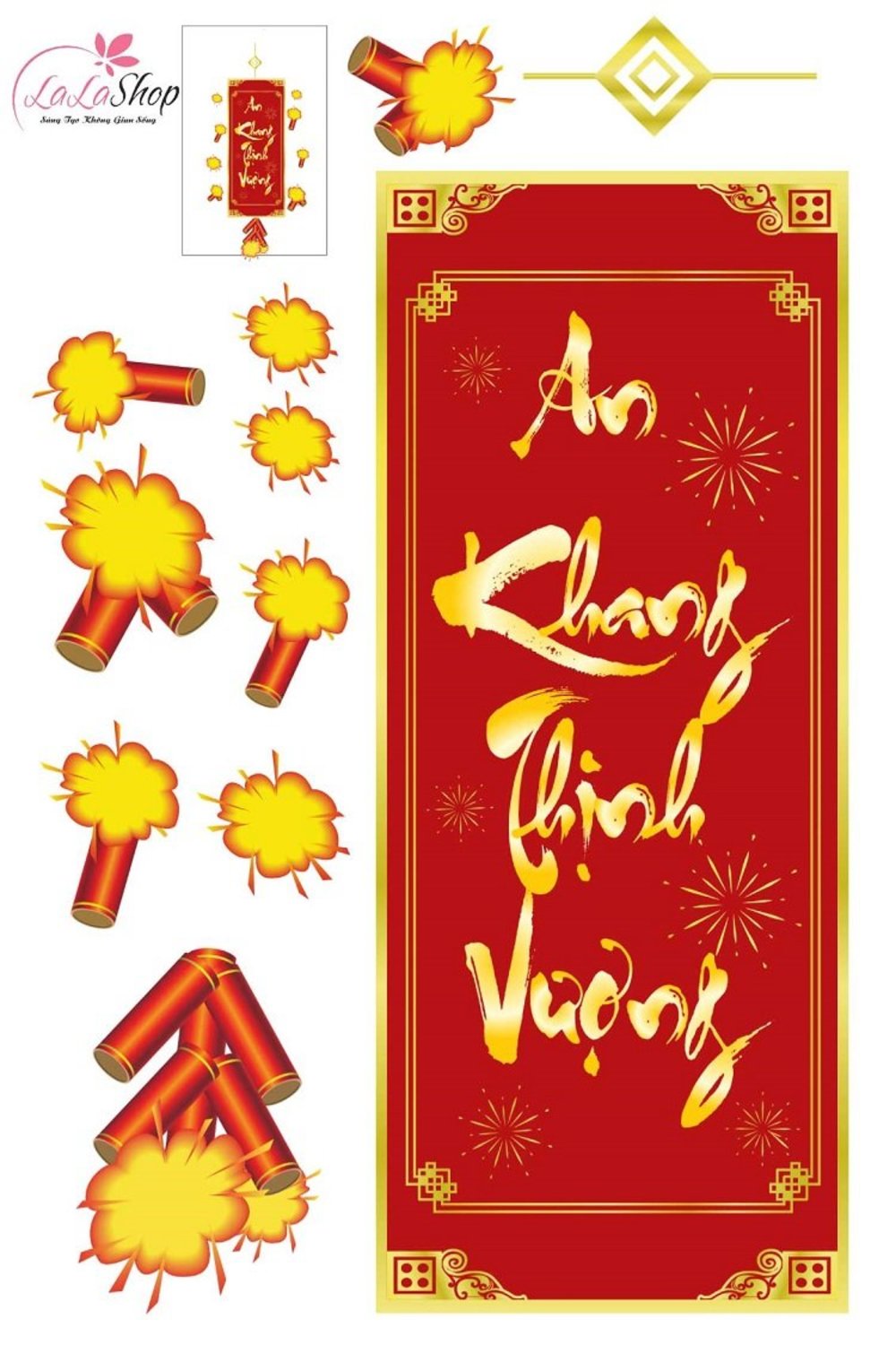 Combo Decal Trang Trí Tết Xuân Bính Ngọ 2026 Vạn Sự Như Ý