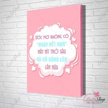 tranh slogan ước mơ không có ngày hết hạn hãy hít thở sâu và cố gắng lên lần nữa