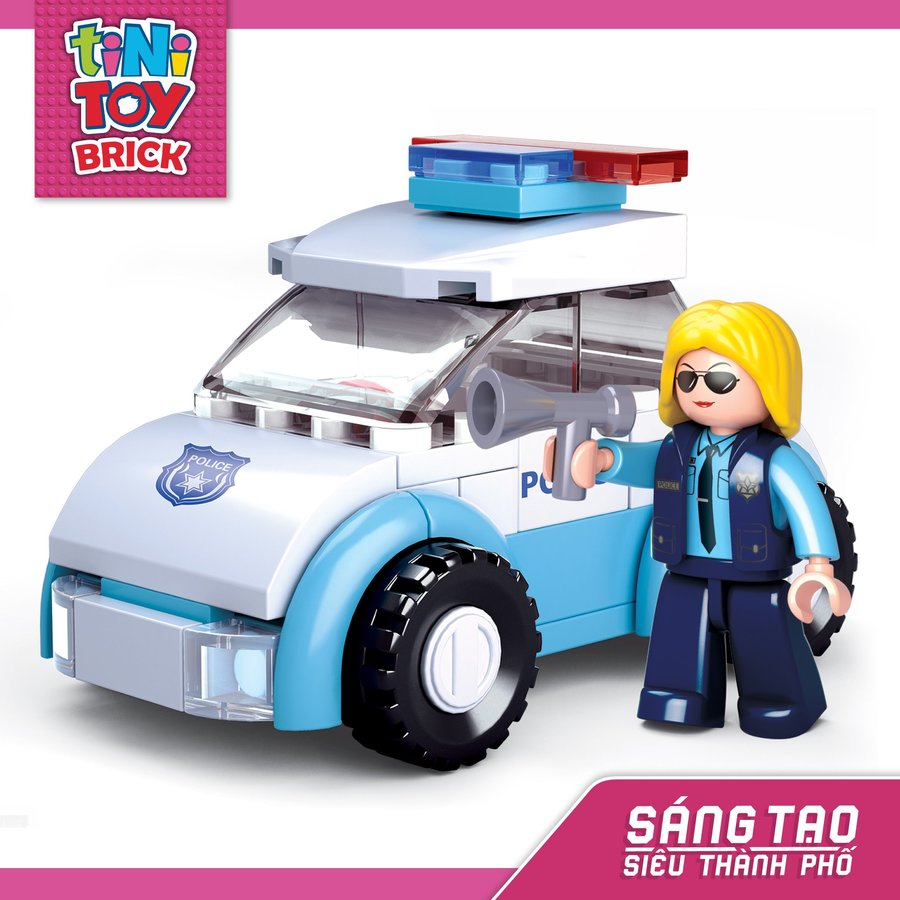 Đồ chơi lắp ráp xe tuần vệ bãi biển TINITOY BRICK (68pcs) (TN)