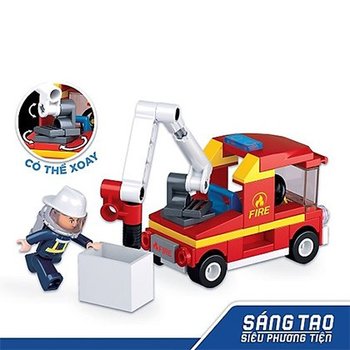 Đồ chơi lắp ráp xe cứu hỏa có thang nâng TINITOY BRICK(82 pcs) (TN)