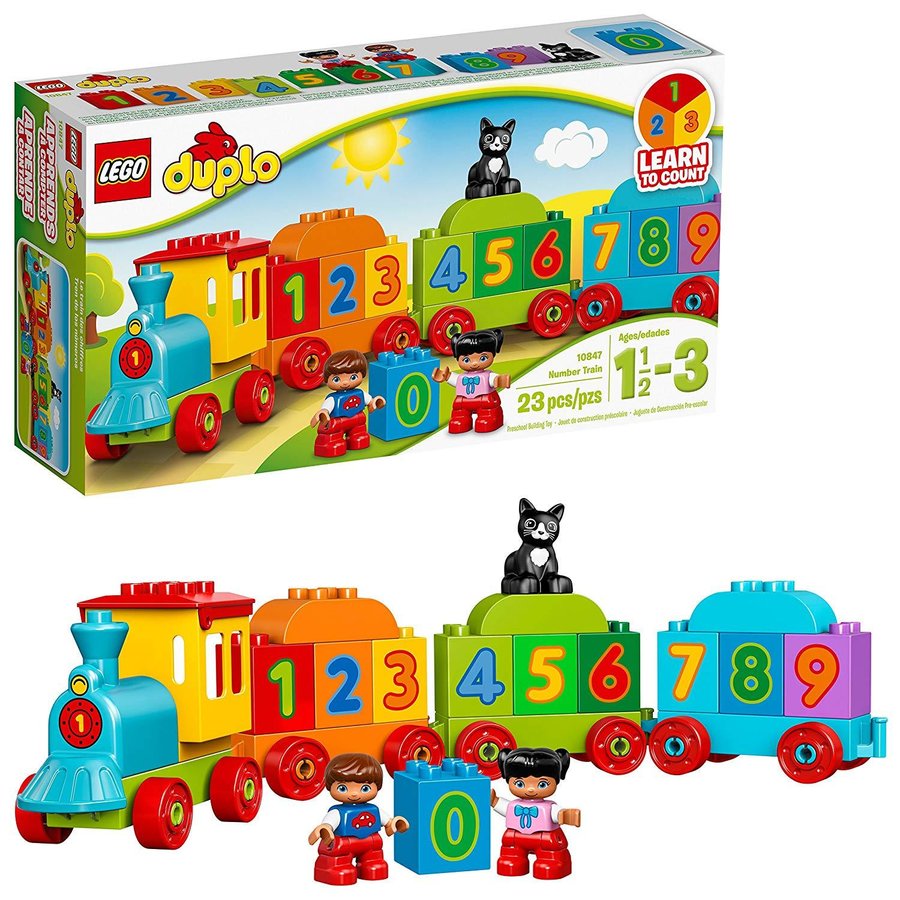 Hộp LEGO Duplo Tàu Lửa Học Số Mới 10847 (23 chi tiết)- Hàng chính hãng MYKINGDOM