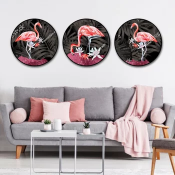 3 bức tranh tường chim hồng hạc