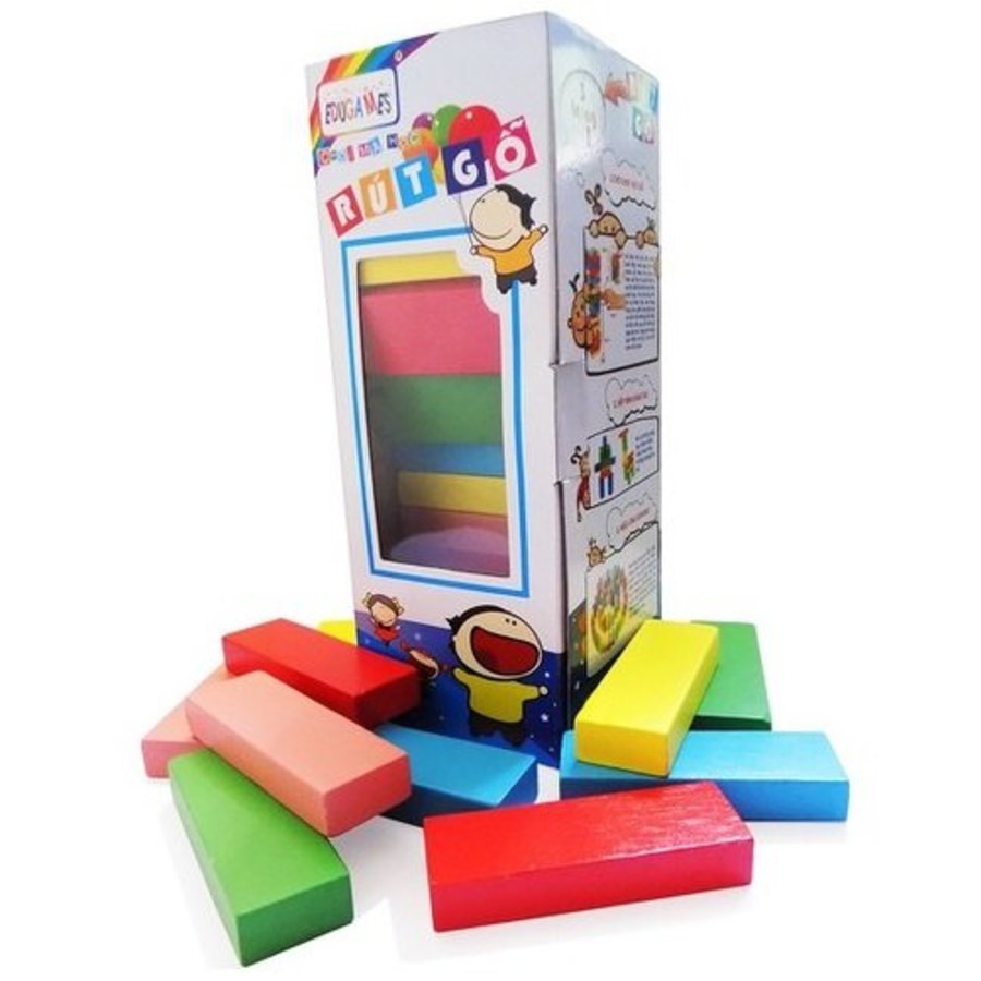 Đồ Chơi Rút Gỗ Màu Nhỏ 45 Thanh Edugames - GA635(EDG)