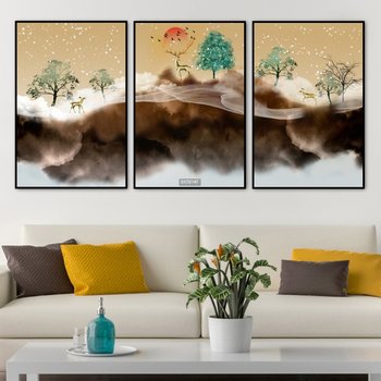 Tranh dán tường nghệ thuật hươu 3
