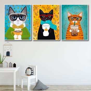 Tranh treo tường mèo đeo kính