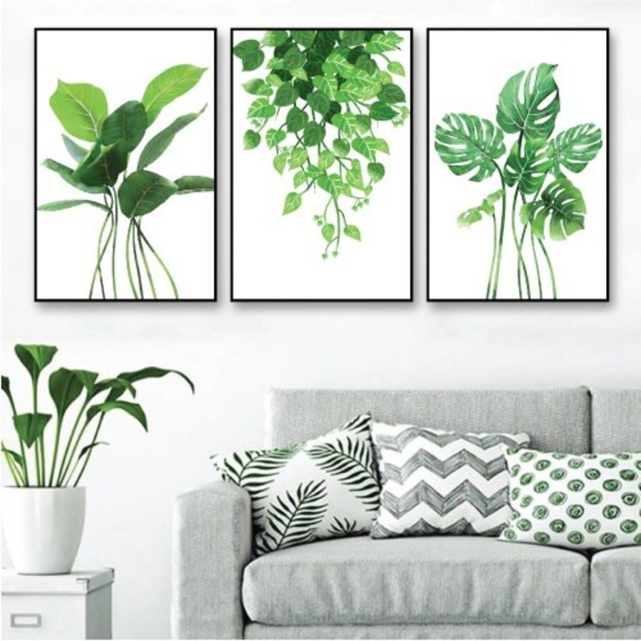 Tranh treo tường lá xanh nhiệt đới - GA