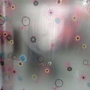 Decal cuộn kính mờ hoa sắc màu