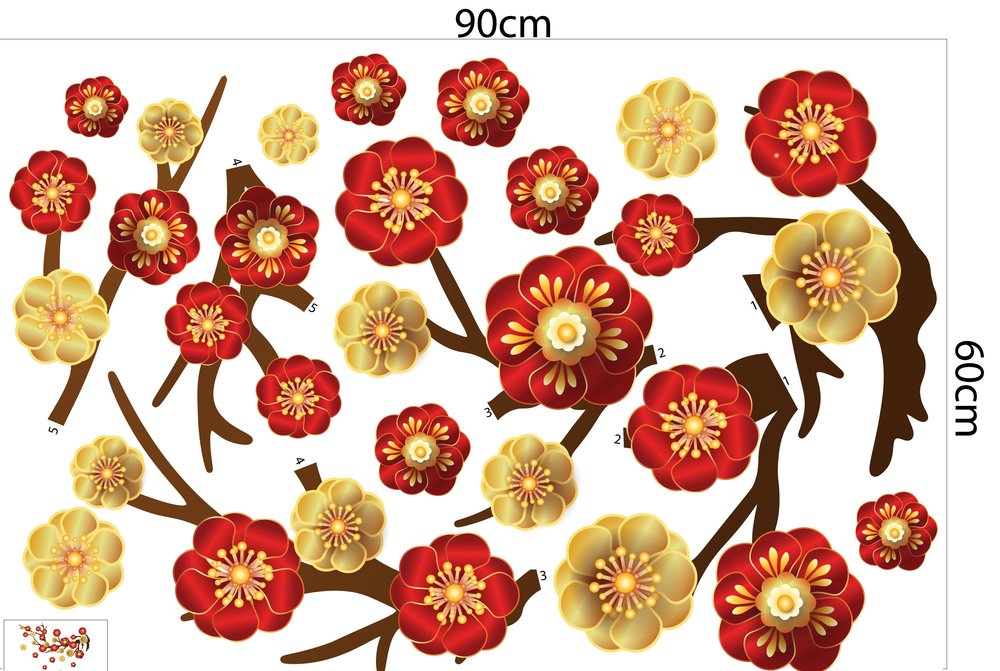 Combo Decal Trang Trí Tết Én Vàng Đón Xuân Bính Ngọ 2026
