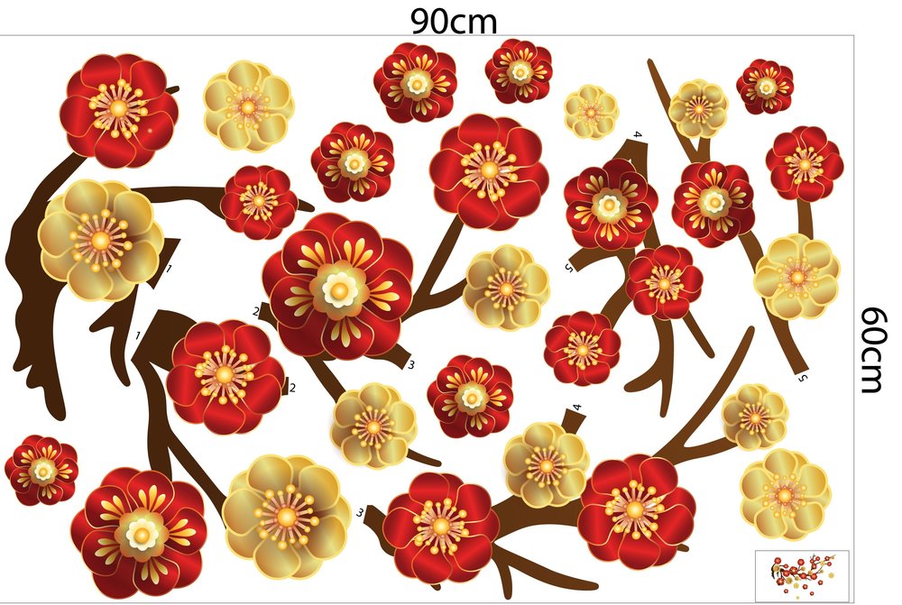 Combo Decal Trang Trí Tết Én Vàng Đón Xuân Bính Ngọ 2026