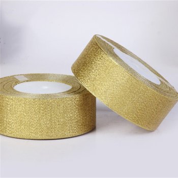 Cuộn dây ruy băng vàng kim tuyến 5cm (1 cuộn)