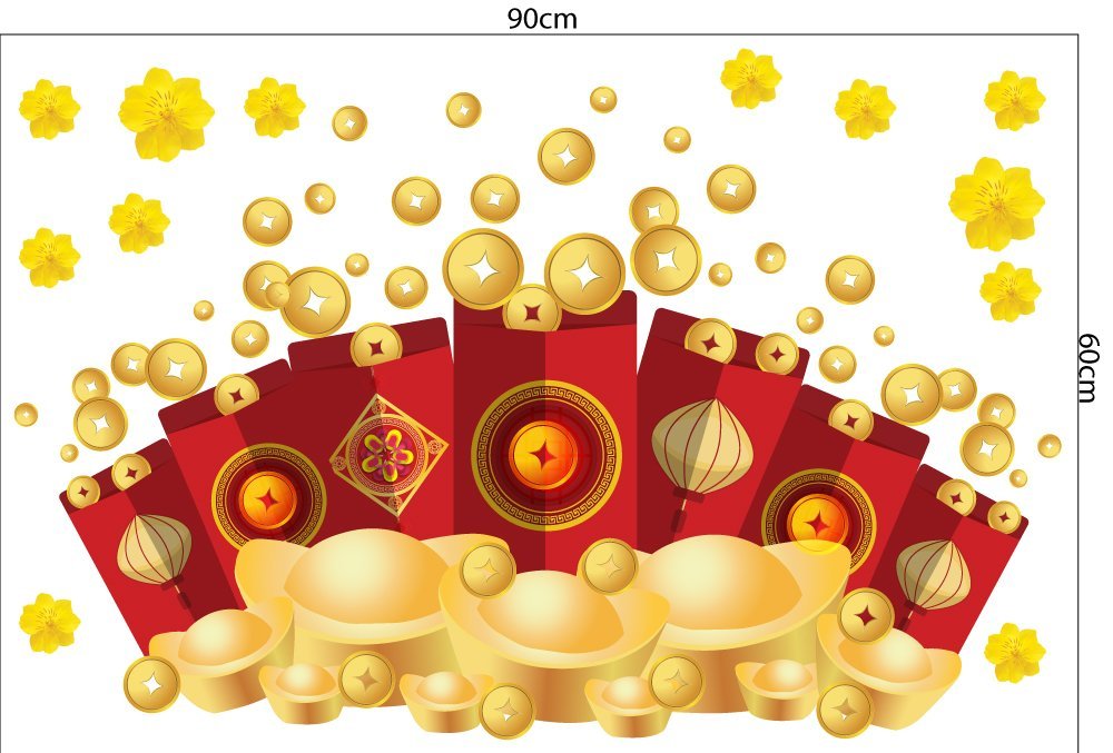 Combo Decal Trang Trí Tết Bé Chúc Xuân Bính Ngọ 2026