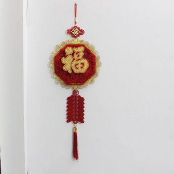 Liễn treo chữ phúc hình lục giác trang trí tết