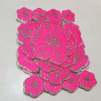 Bộ hoa đào hồng xốp trang trí tết
