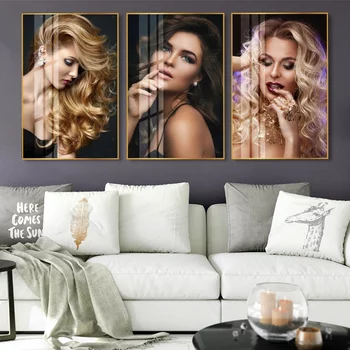 Lady Hair 3-teiliges Wandmalset - H517