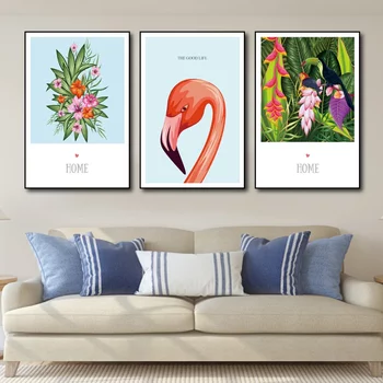 Bức tranh tường nghệ thuật Flamingo