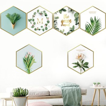 Decal dán tường bộ khung ảnh lá xanh 2