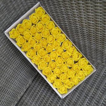 Hộp 50 Đầu Hoa Hồng Sáp Thơm Màu Vàng