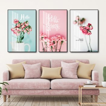Tranh tráng gương hoa hồng hello spring