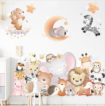 Decal dán tường vườn thú mặt trăng