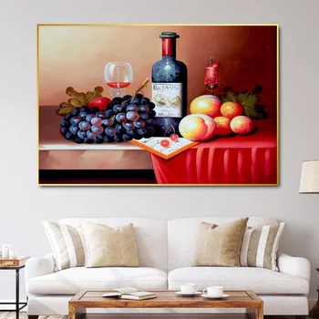 Wein und Obst Wandkunst