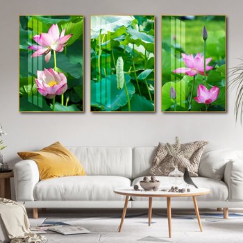 Wandmalereien aus rosa Lotus