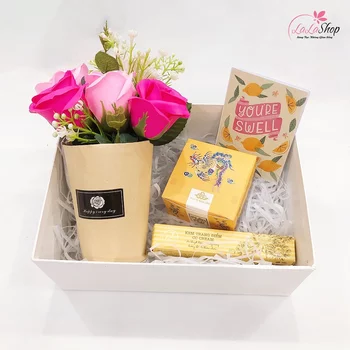 Set Hộp Quà Tặng Da Đẹp Láng Mịn Kèm Mỹ Phẩm(Kem Trang Điểm CC Cream, Phấn Phủ Ngọc Trai Cao Cấp)